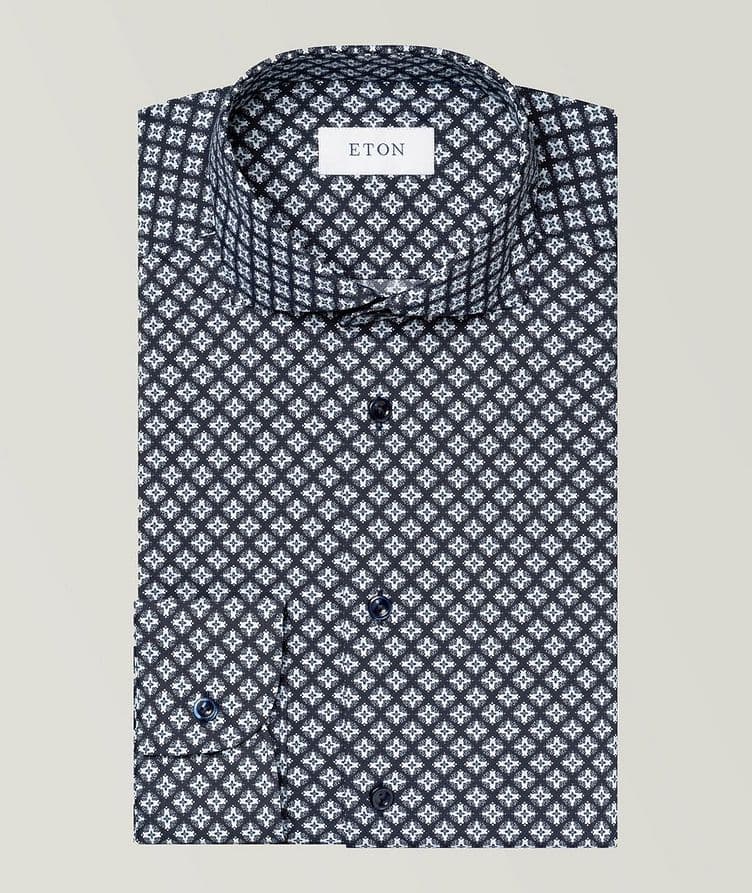 Slim-Fit Geometric Four-Way Stretch Dress Shirt image 0