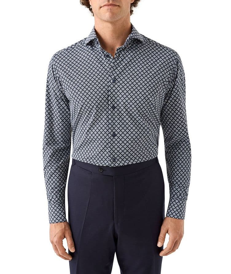 Slim-Fit Geometric Four-Way Stretch Dress Shirt image 1