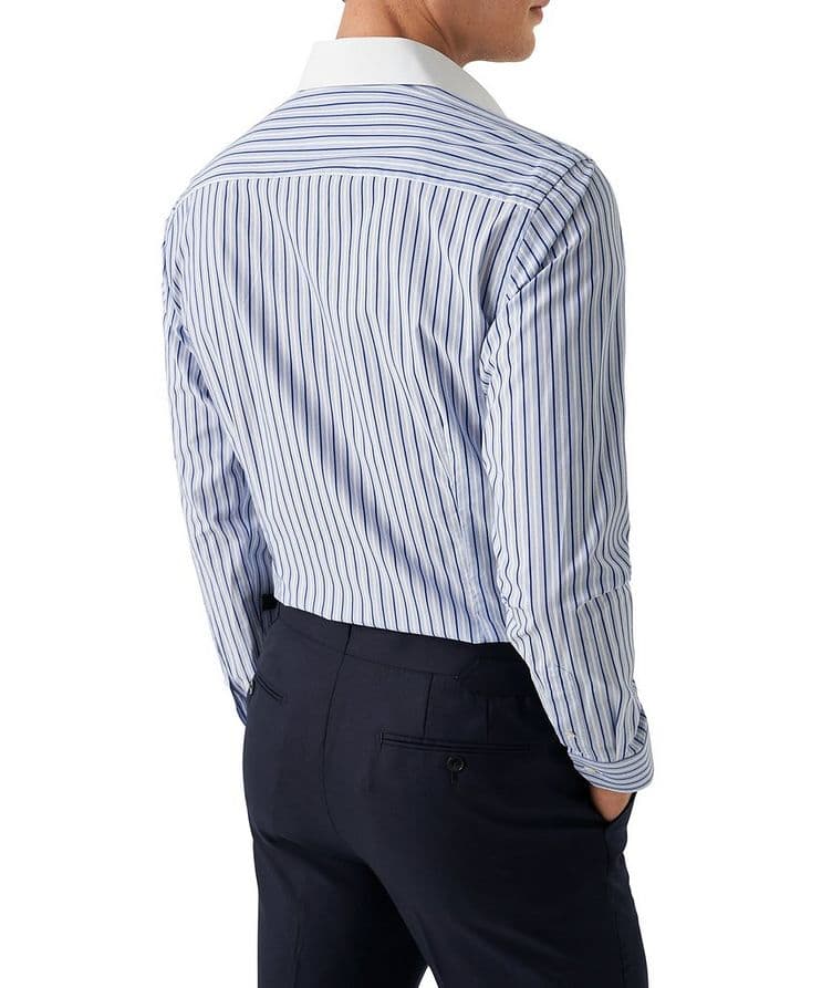 White Collar Striped Elevated Piqué Shirt image 2