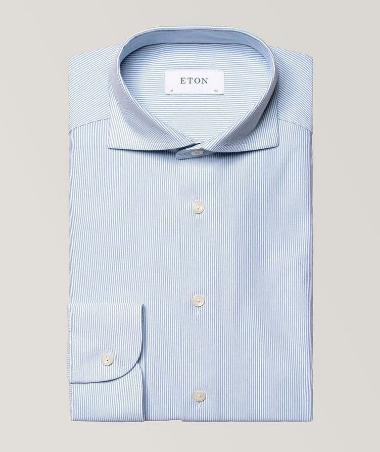 Striped Four-Way Stretch Cotton Dress Shirt  image 0