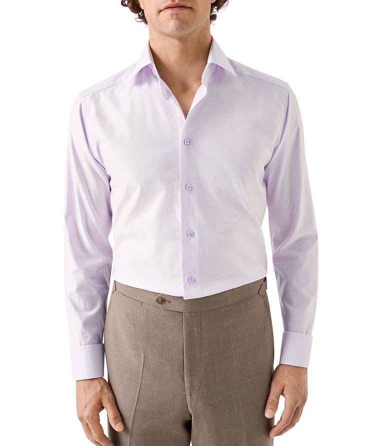 Check Lyocell-Blend Dress Shirt  image 1