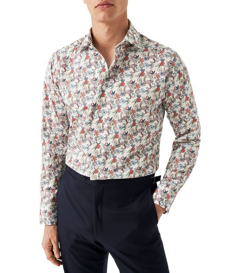 Slim-Fit Micro Floral Elevated Twill Shirt image 1