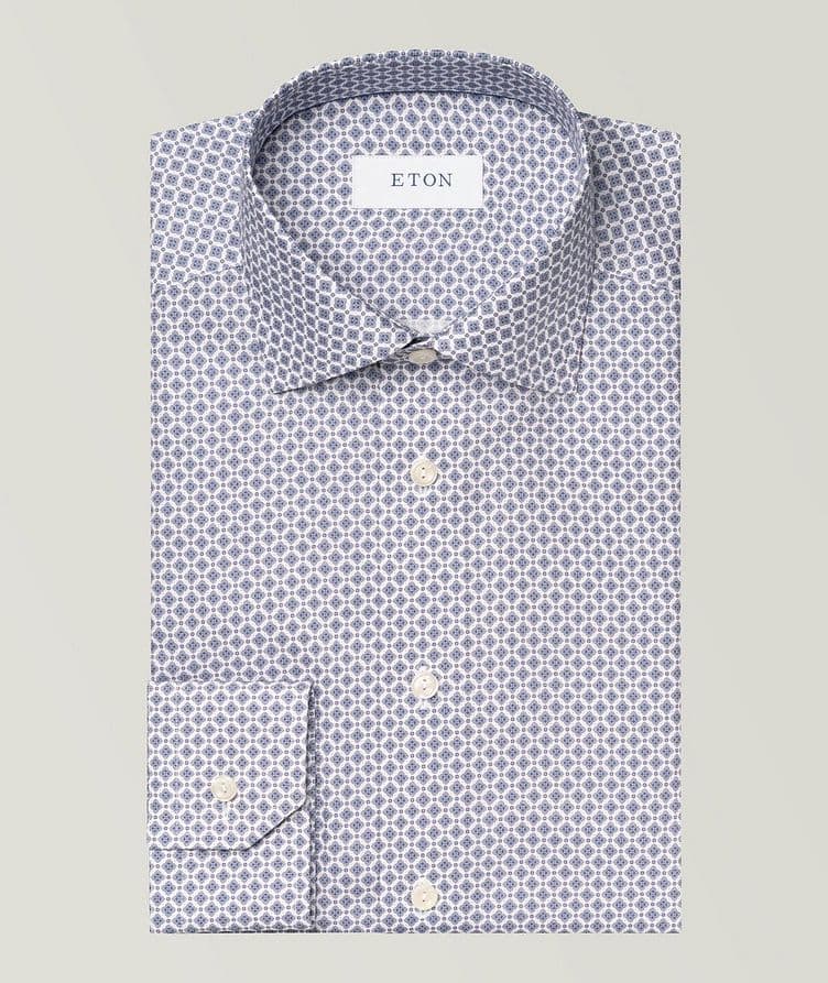 Contemporary-Fit Medallion Cotton-Tencel Dress Shirt image 0