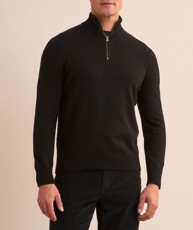 Cashmere Quarter-Zip Jersey Sweater image 1