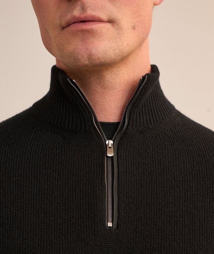 Cashmere Quarter-Zip Jersey Sweater image 3