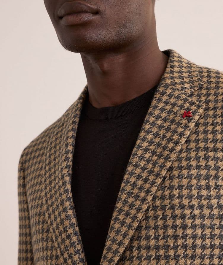 Large Houndstooth Cashmere Sport Jacket image 3