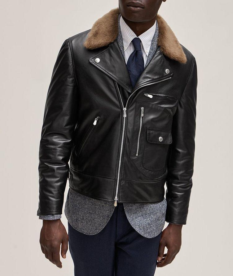 Padded Leather Flight Jacket image 1