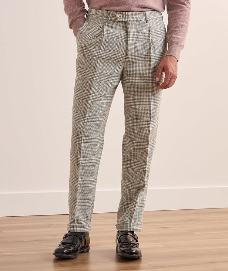 Prince of Wales Wool-Cashmere Pants  image 2