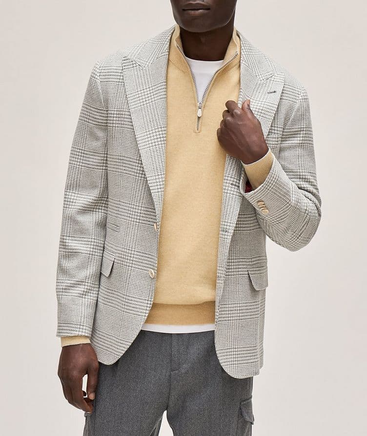 Wool-Cashmere Blend Prince of Wales Check Sport Jacket image 1