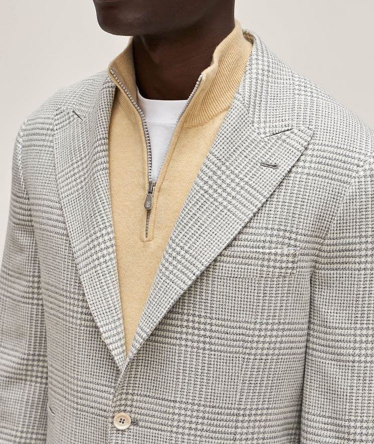 Wool-Cashmere Blend Prince of Wales Check Sport Jacket image 3