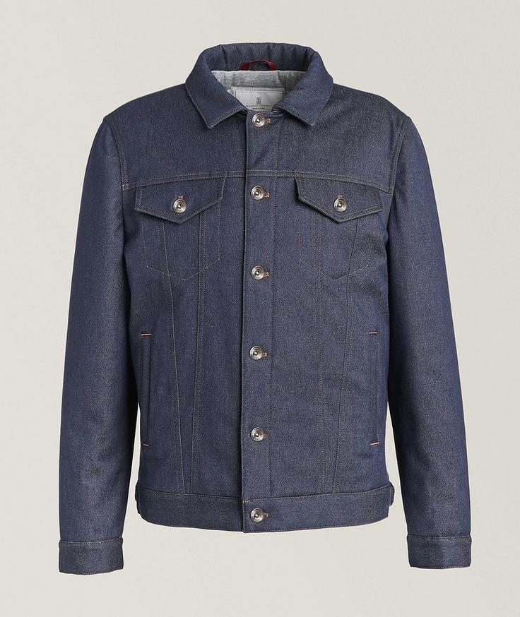 Brunello Cucinelli Denim Padded Trucker Jacket 