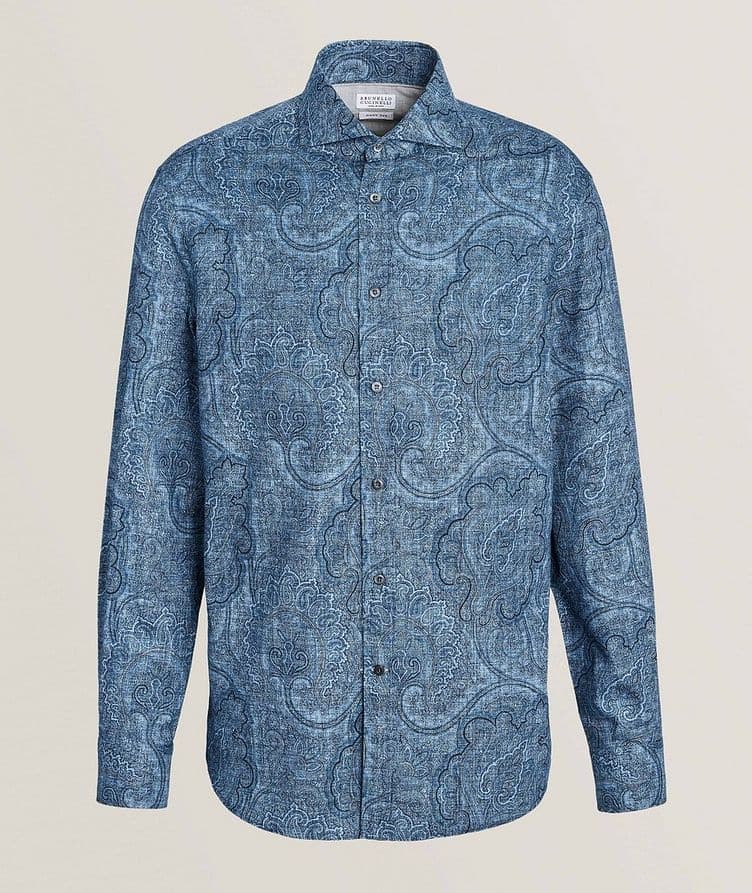 Easy Fit Paisley Cotton Sport Shirt  image 0