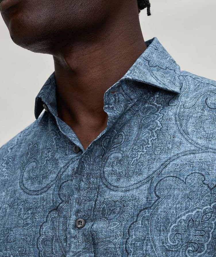 Easy Fit Paisley Cotton Sport Shirt  image 3