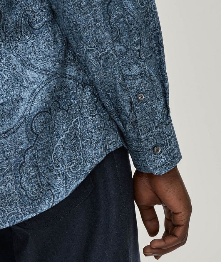 Easy Fit Paisley Cotton Sport Shirt  image 4