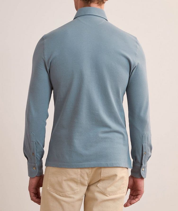 Cotton Piqué Long-Sleeve Polo image 2