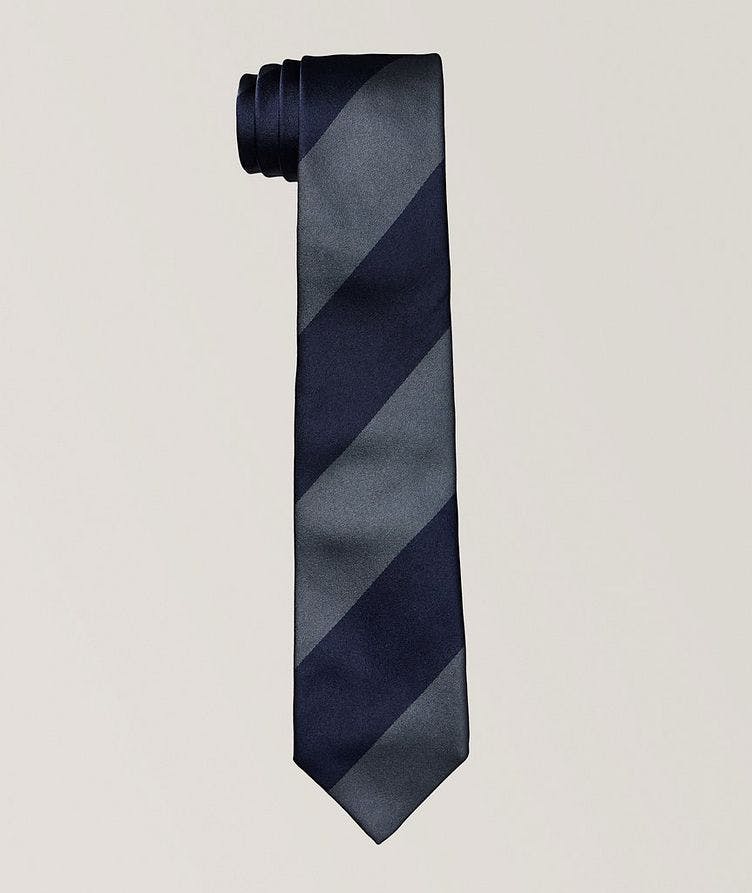 Wide Stripe Silk Tie  image 0