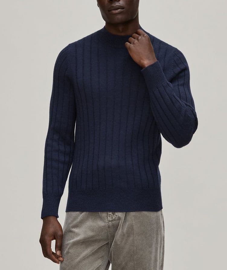 Wide Rib Knit Cashmere Sweater image 1