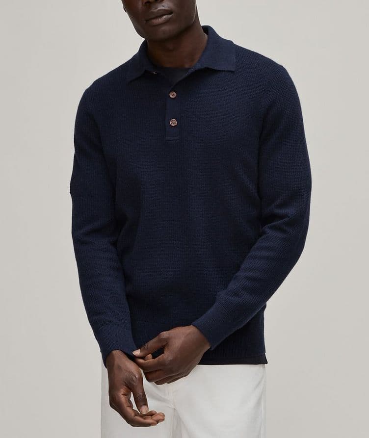 Waffle Knit Cashmere Polo  image 1