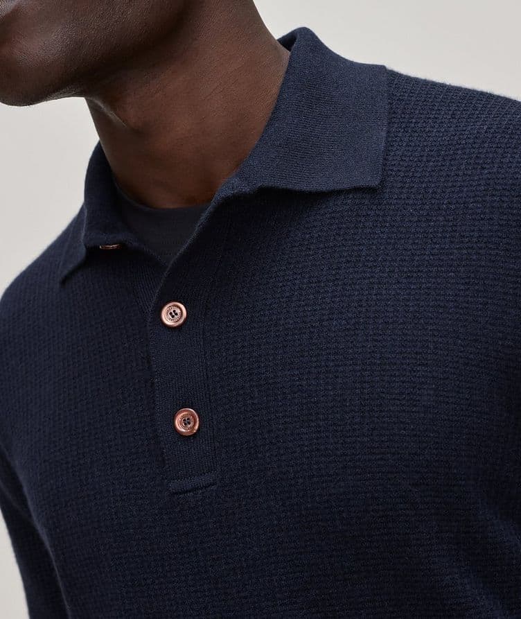 Waffle Knit Cashmere Polo  image 3