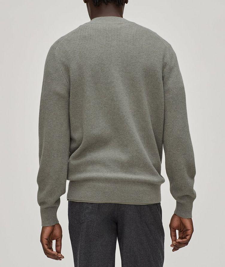 Waffle Knit Cashmere Henley Sweater image 2