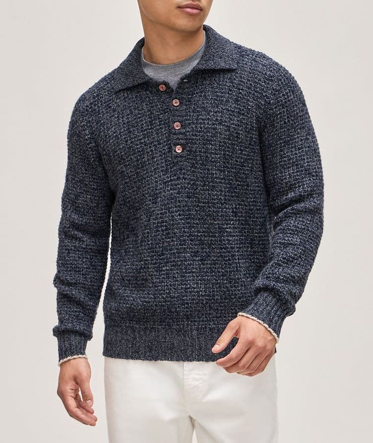 Textured Knit Wool-Cashmere Sweater  image 1