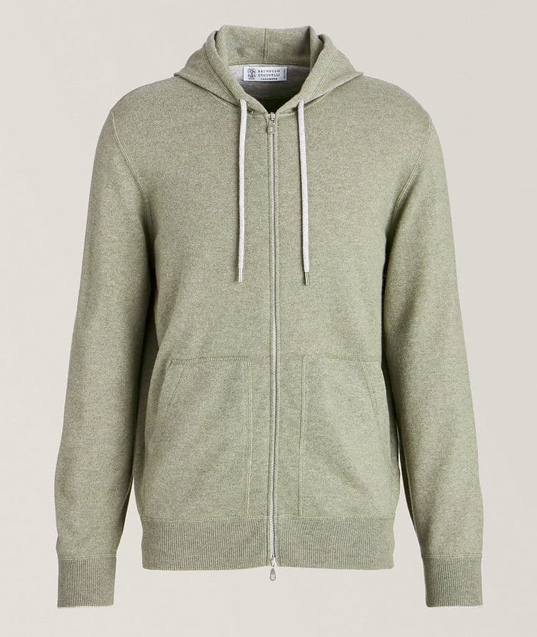 Full-Zip Cashmere Hooded Sweater image 0