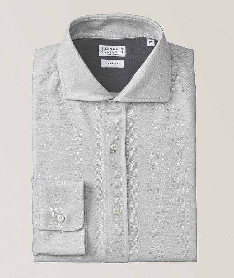 Tonal Herringbone Cotton Shirt image 0