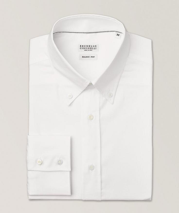 Brunello Cucinelli Basic Fit Oxford Cotton Button-Down Shirt 