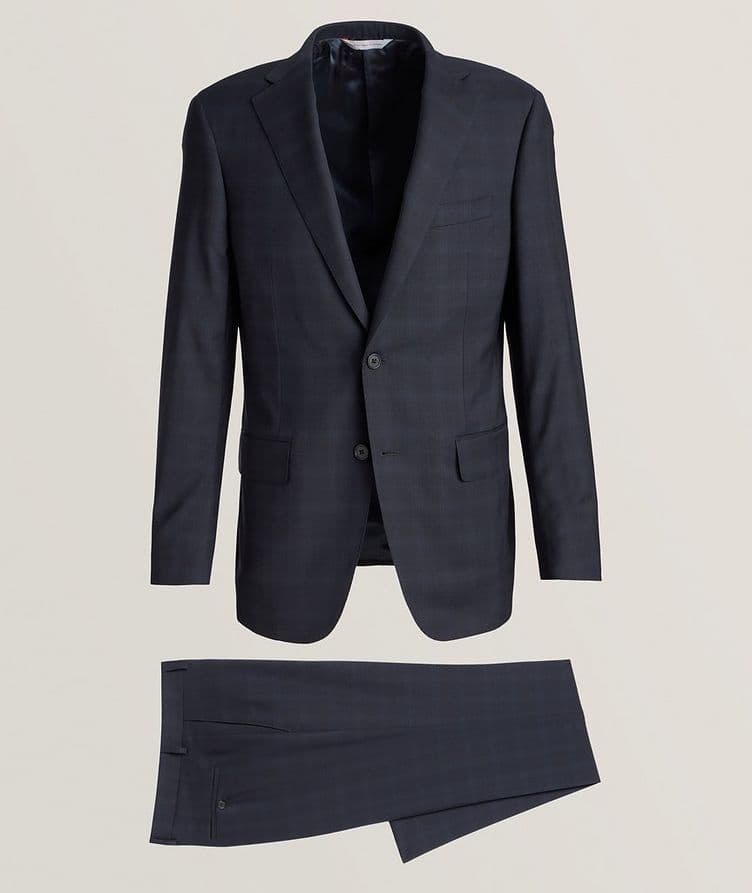 Tonal Windowpane Stretch-Wool Suit image 0