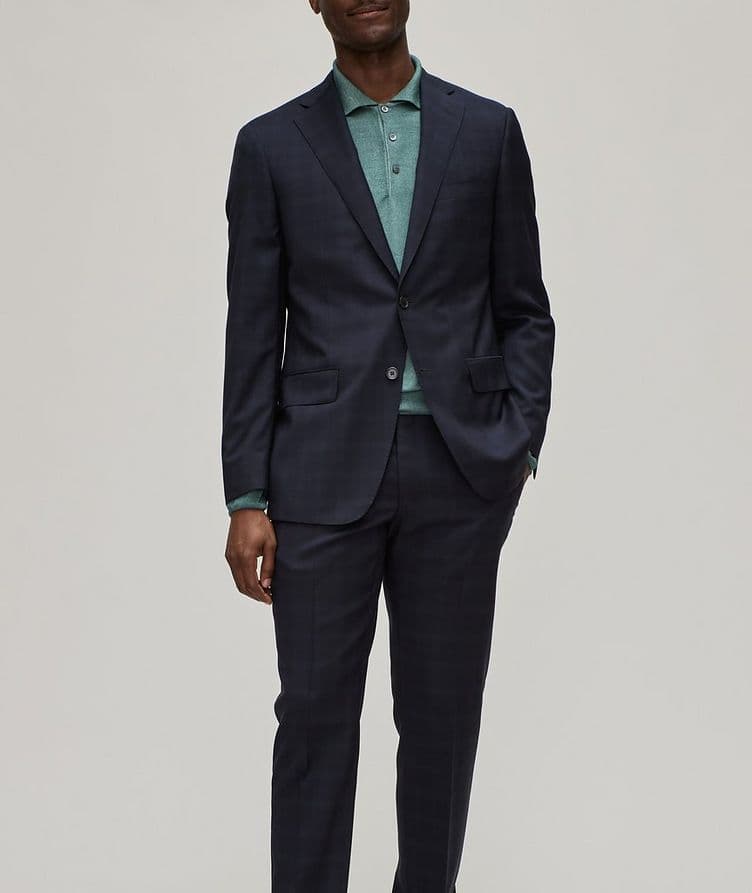 Tonal Windowpane Stretch-Wool Suit image 1