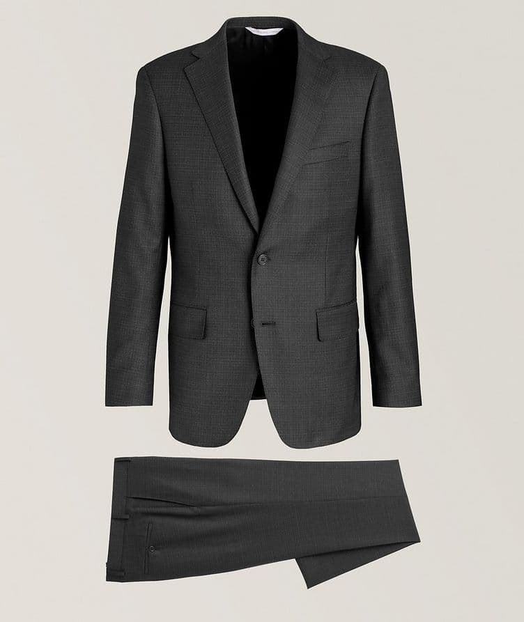 Textured Mélange Stretch-Wool Suit image 0