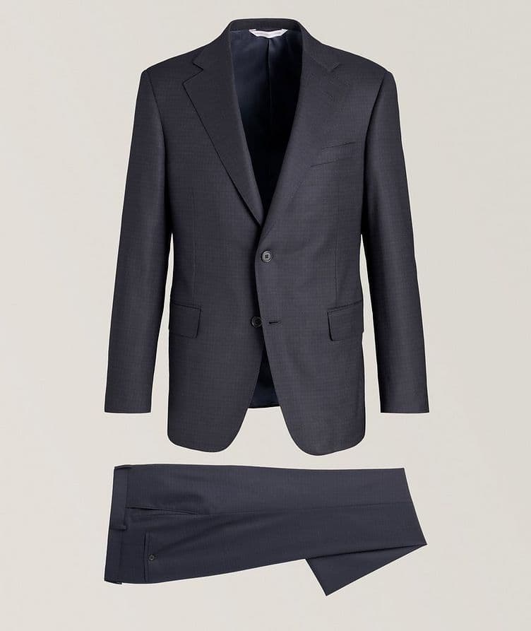 Textured Mini Check Stretch-Wool Suit image 0