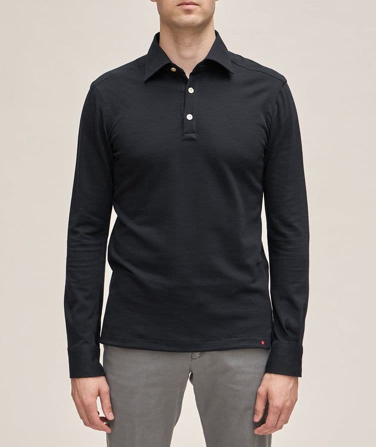 Cotton-Cashmere Long-Sleeve Polo image 1