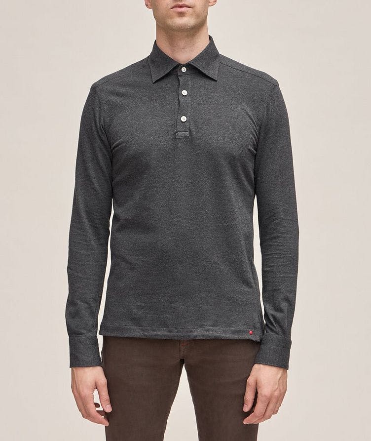 Cotton-Cashmere Long-Sleeve Polo image 1