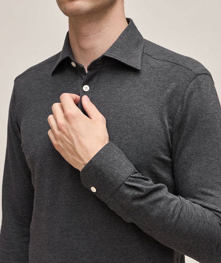 Cotton-Cashmere Long-Sleeve Polo image 3