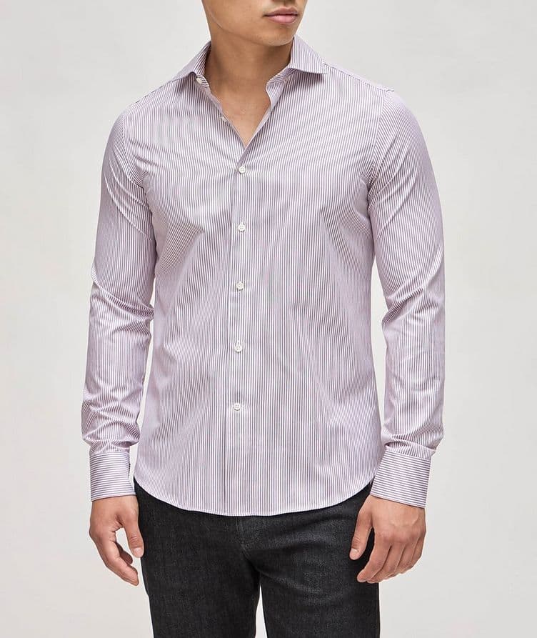 Impeccable Fit Pinstripe Cotton Sport Shirt  image 1