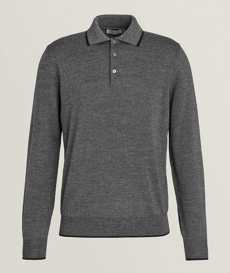 Merino Wool Long-Sleeve Polo image 0