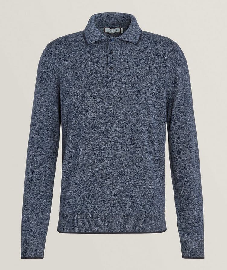 Merino Wool Long-Sleeve Polo image 0