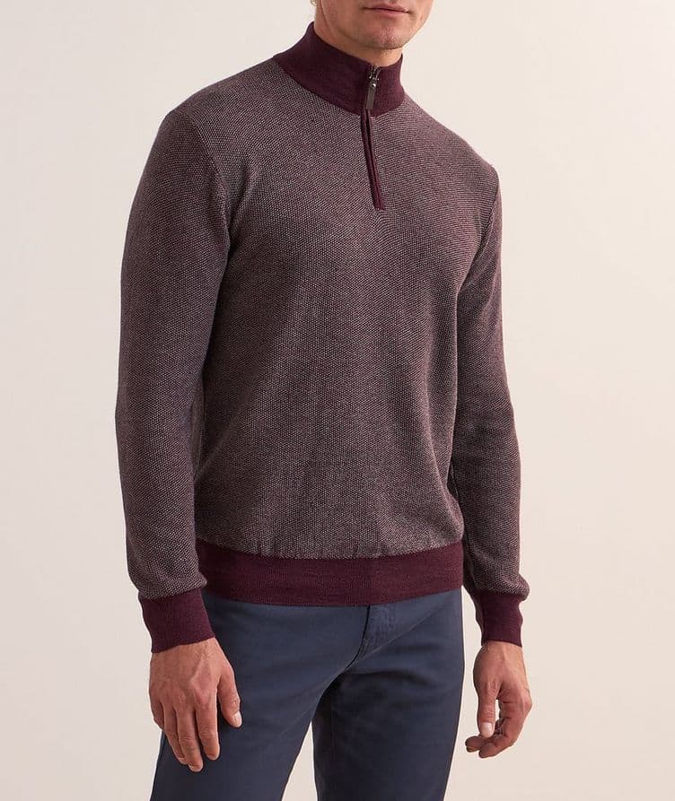 Neat Wool-Blend Half-Zip Sweater image 1