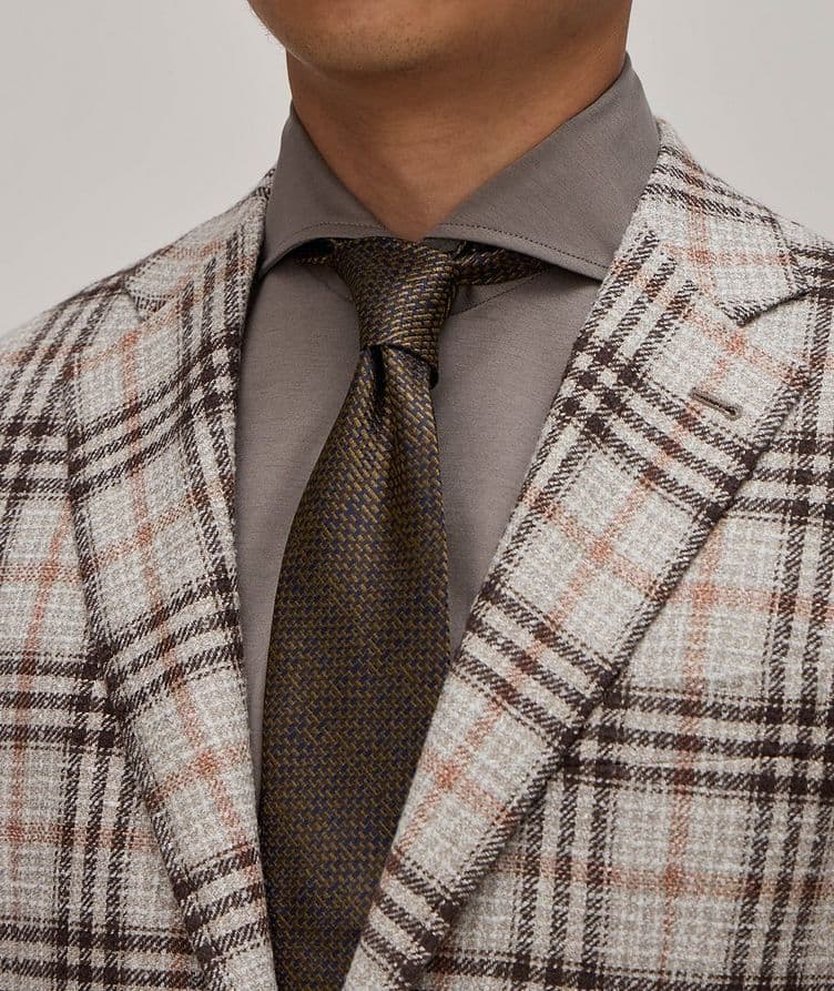 Textured Geometric Silk Tie image 1