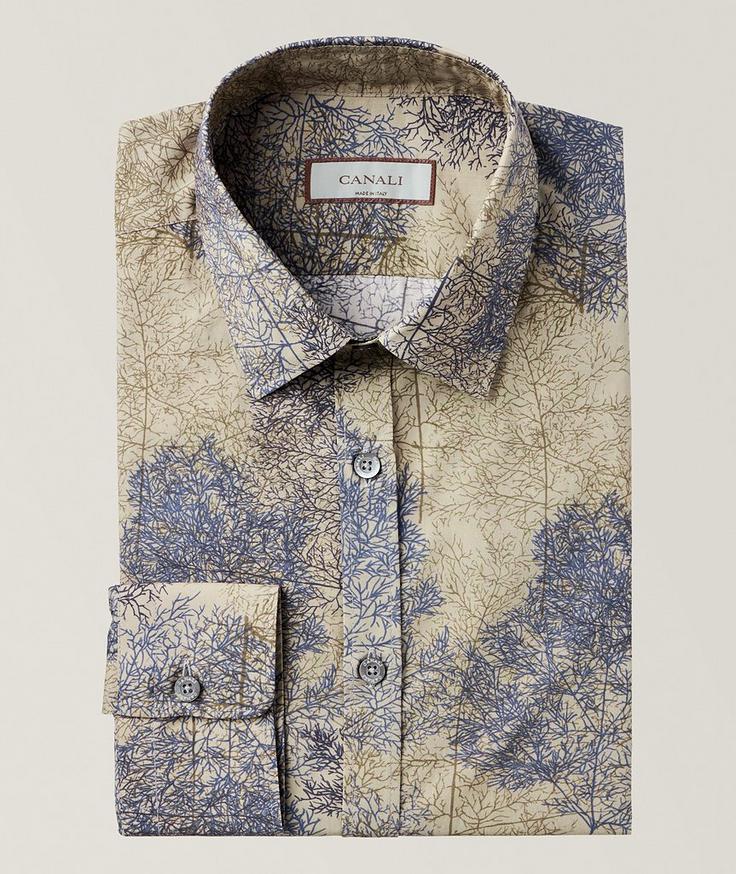 Canali Landscape Cotton-Lyocell Sport Shirt 