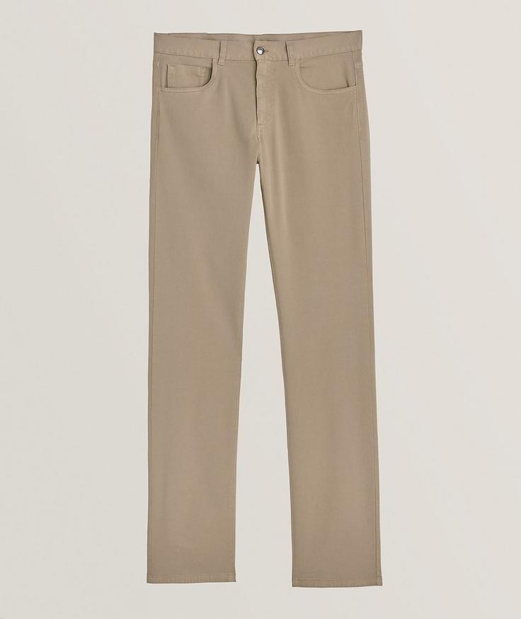 Canali Stretch-Cotton Twill Five Pocket Pants