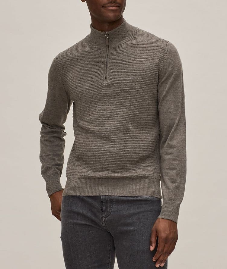 Merino Wool Half-Zip Sweater image 1