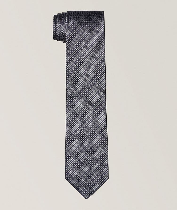 Geometric Weave Silk Tie image 0