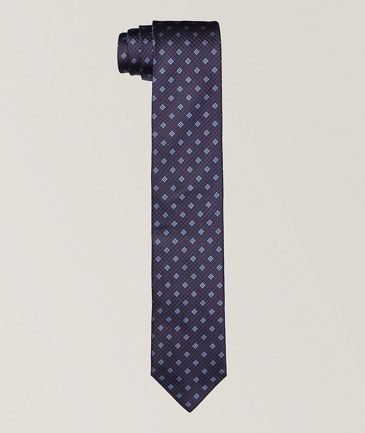 Checkered Medallion Silk Tie  image 0