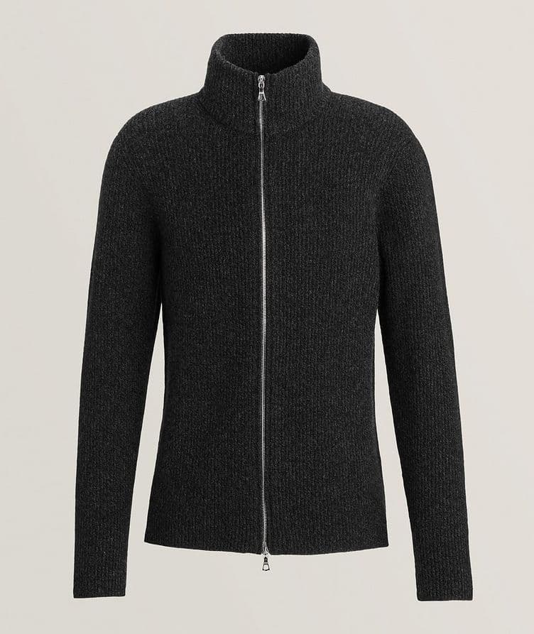 Wool-Cashmere Blend Full Zip Sweater image 0