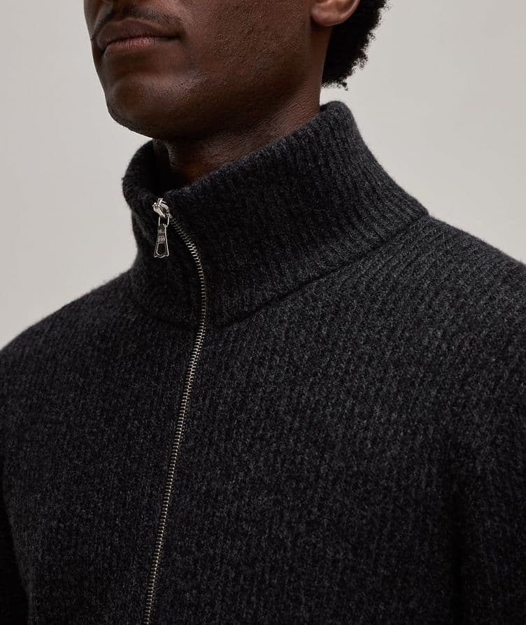 Wool-Cashmere Blend Full Zip Sweater image 3