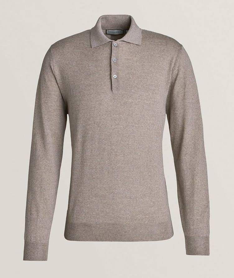 Regular Fit Wool Long-Sleeve Polo  image 0