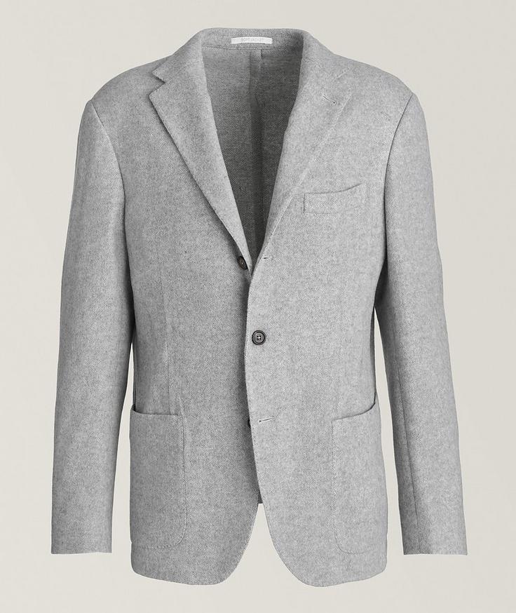 Eleventy Herringbone Wool-Cashmere Sport Jacket 