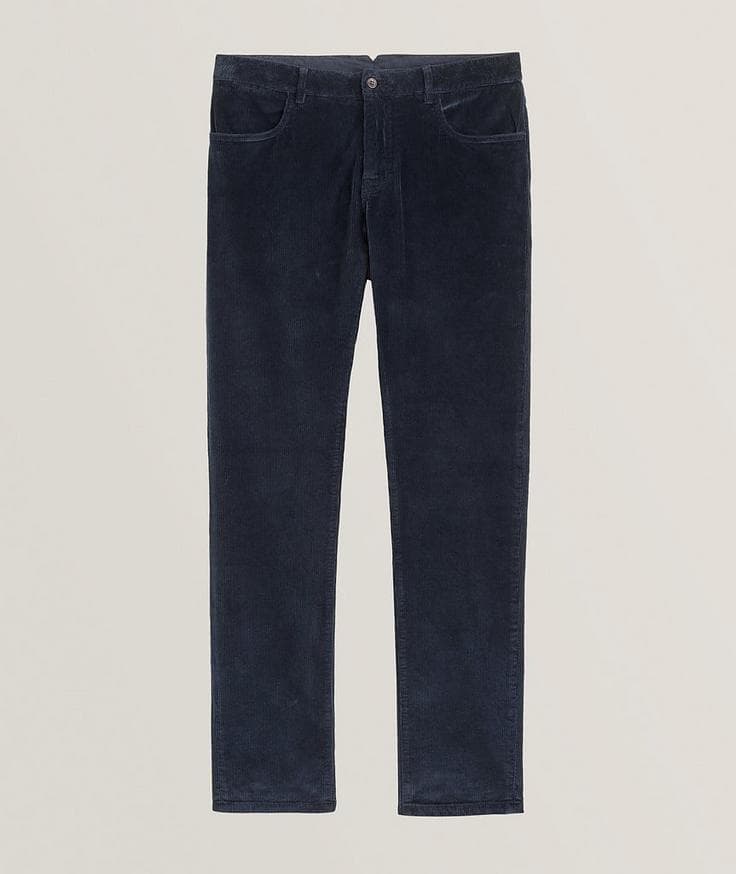 Eleventy Corduroy Stretch-Cotton Pants